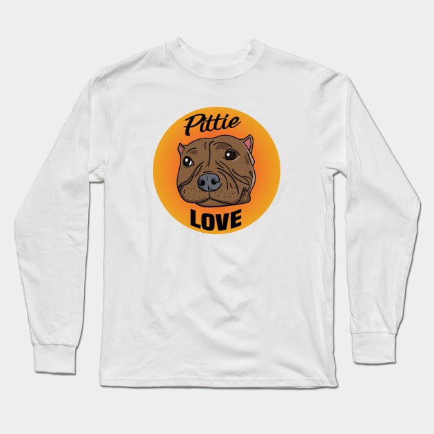 Pittie Love Pitbull Design Long Sleeve T-Shirt by Twistedburt